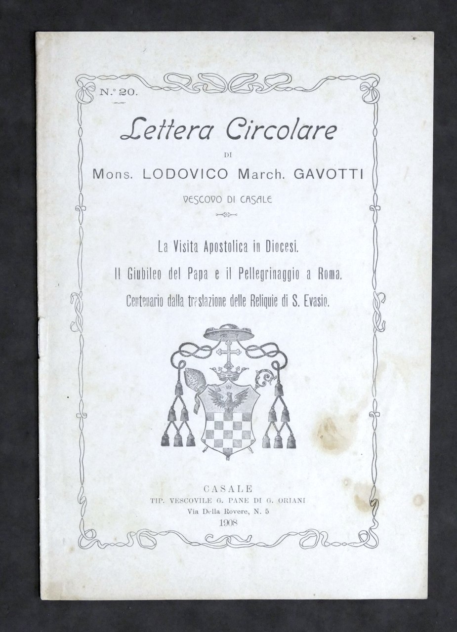 Lettera Circolare di Mons. Lodovico Gavotti - Vescovo di Casale …