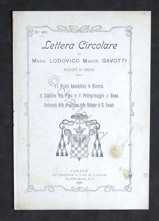 Lettera Circolare di Mons. Lodovico Gavotti - Vescovo di Casale …