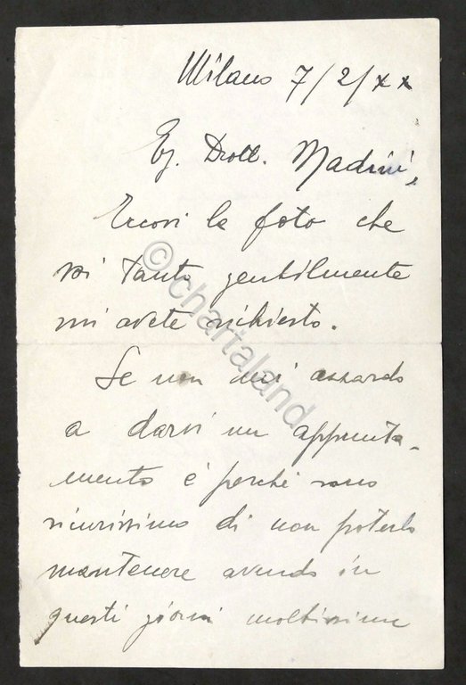 Lettera con autografo del cantante Alberto Rabagliati - 1942 | Immagine Gallery 3