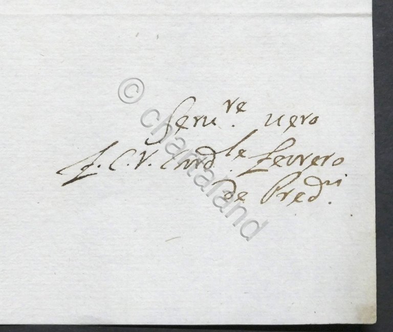 Lettera con autografo del Cardinale Carlo Vincenzo Ferrero - 1729