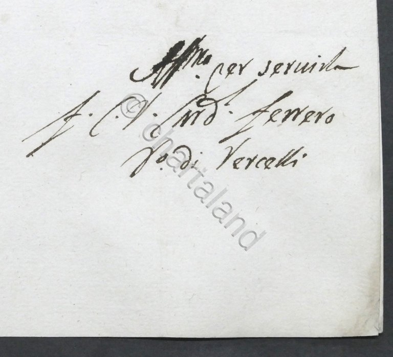 Lettera con autografo del Cardinale Carlo Vincenzo Ferrero - 1731
