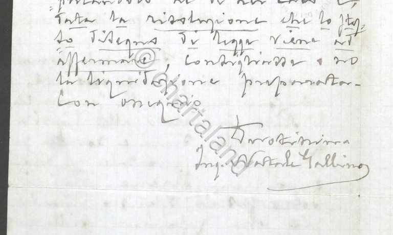 Lettera con autografo del deputato Natale Gallino - 1908