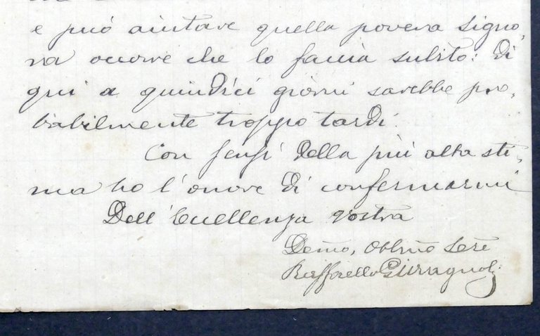 Lettera con autografo del deputato Raffaello Giovagnoli - 1883