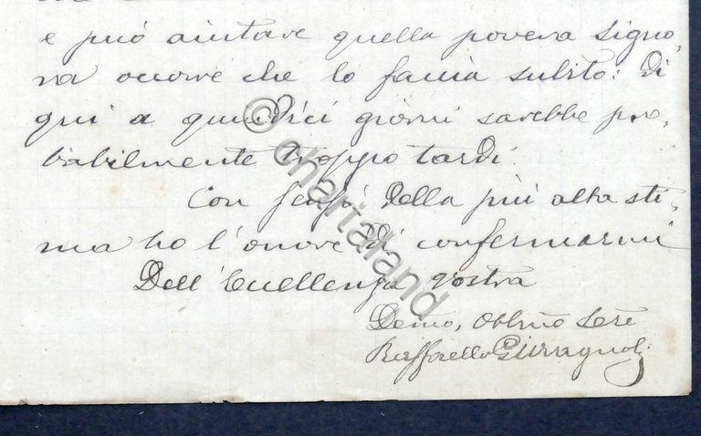 Lettera con autografo del deputato Raffaello Giovagnoli - 1883