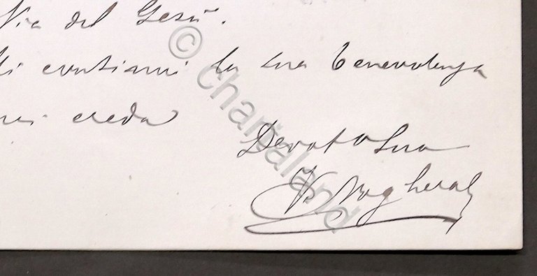 Lettera con autografo del deputato Venceslao Noghera - 1875 ca.