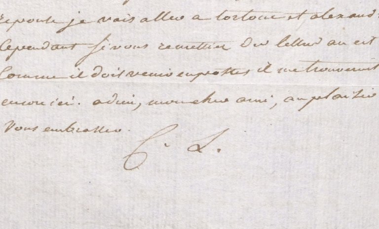 Lettera con autografo del generale francese François de Chasseloup-Laubat 1801