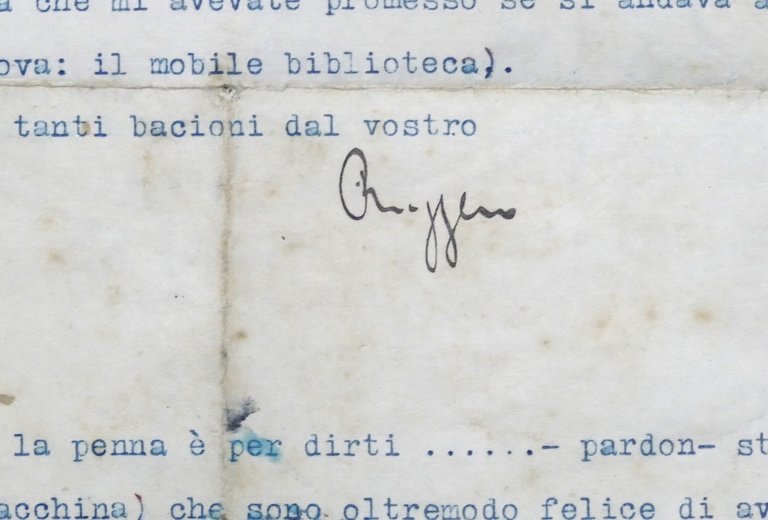 Lettera con autografo del pianista Ruggero Maghini - Giugno 1930