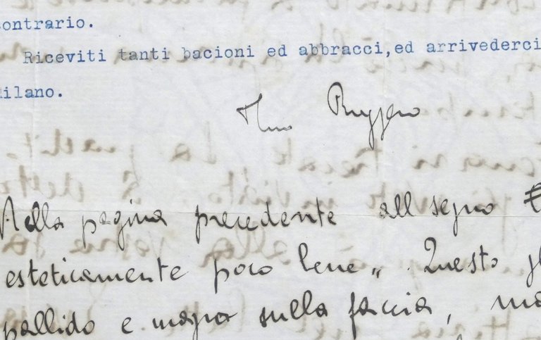 Lettera con autografo del pianista Ruggero Maghini - Giugno 1930