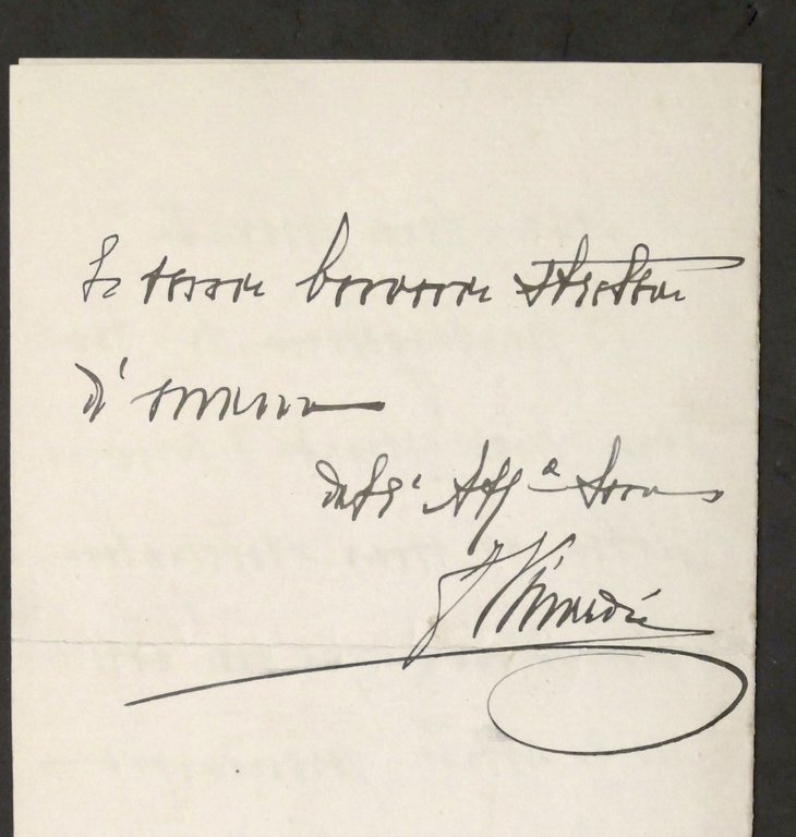 Lettera con autografo della Regina d'Italia Margherita di Savoia - …