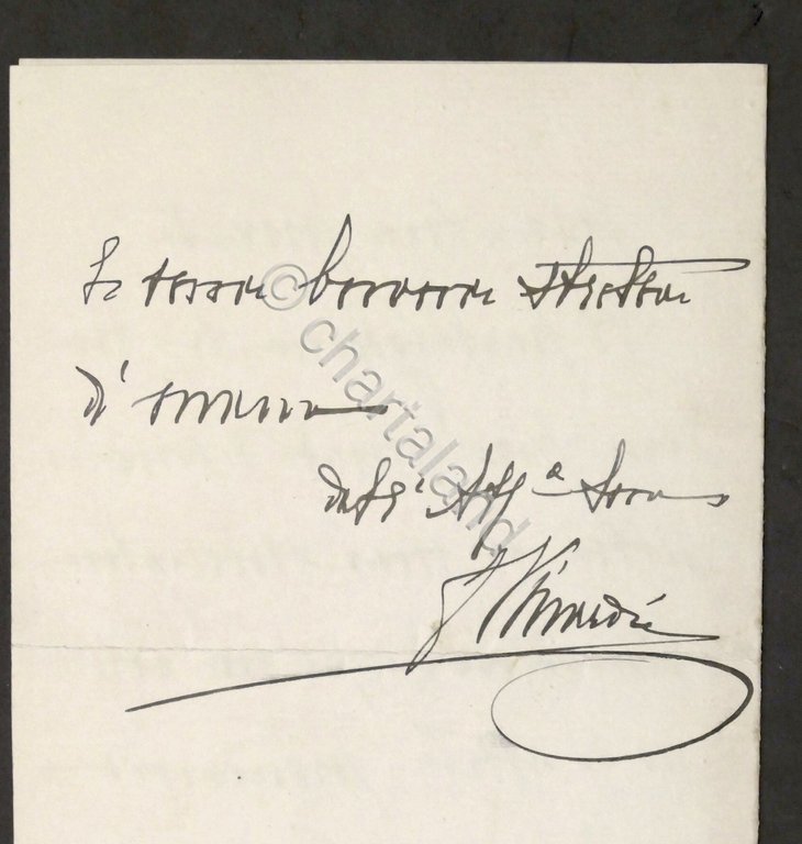 Lettera con autografo della Regina d'Italia Margherita di Savoia - …