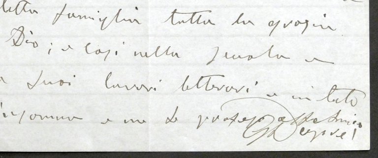 Lettera con autografo dello scultore italiano Giovanni Duprè - 1880