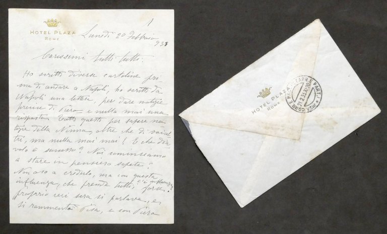 Lettera con autografo di Lina Carbognani moglie di Pietro Mascagni …