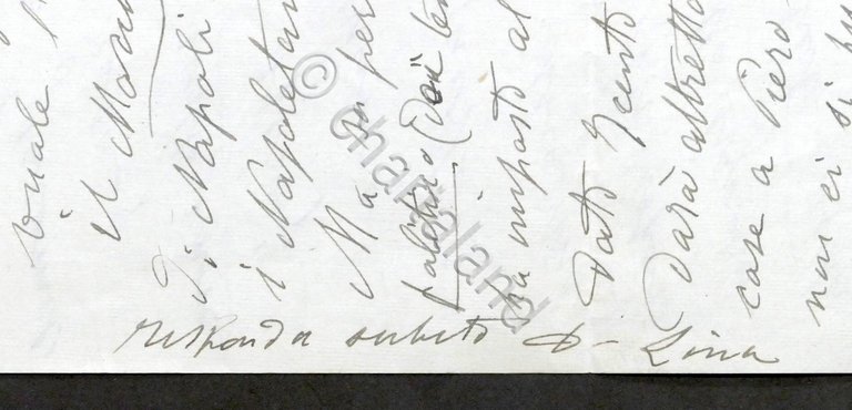 Lettera con autografo di Lina Carbognani moglie di Pietro Mascagni …