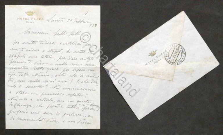 Lettera con autografo di Lina Carbognani moglie di Pietro Mascagni …