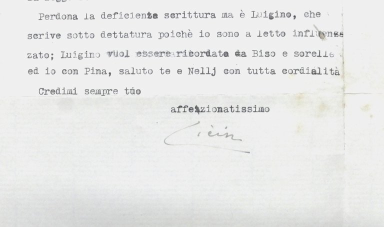 Lettera con autografo podestà di Montiglio Ignazio Borsarelli di Rifreddo …