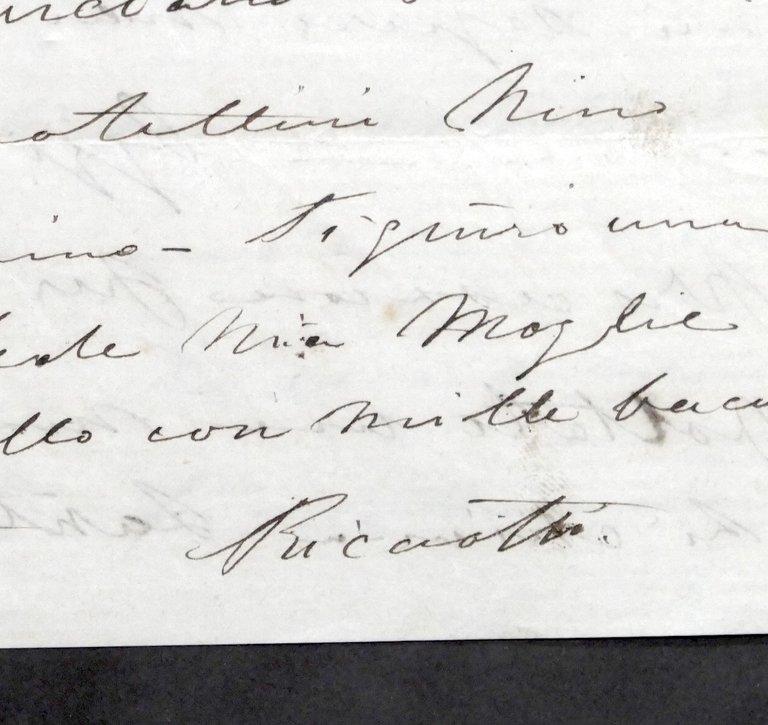 Lettera autografo di Ricciotti Garibaldi (figlio di Giuseppe Garibaldi) 1870