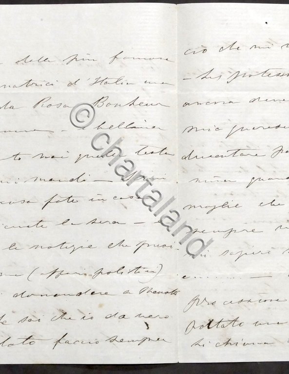 Lettera autografo di Ricciotti Garibaldi (figlio di Giuseppe Garibaldi) 1870