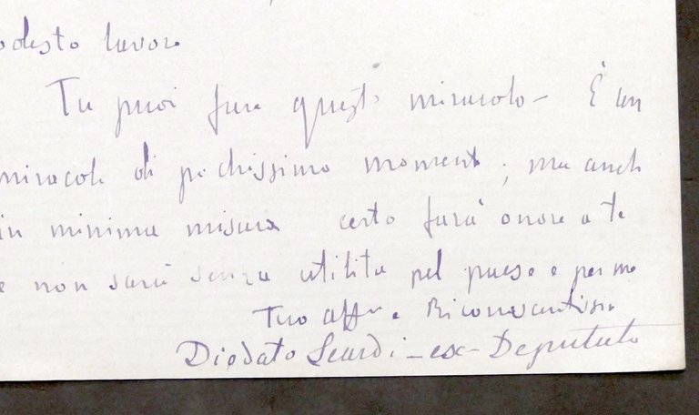 Lettera manoscritta con autografo - Diodato Leardi - 1877 | Immagine Gallery 3
