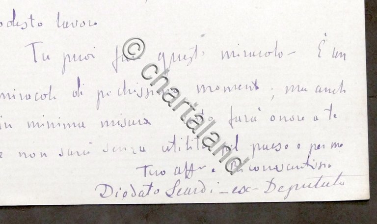 Lettera manoscritta con autografo - Diodato Leardi - 1877 | Immagine Gallery 4