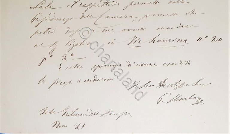 Lettera manoscritta con autografo - Giornalista Pietro Sbarbaro - 1880 …