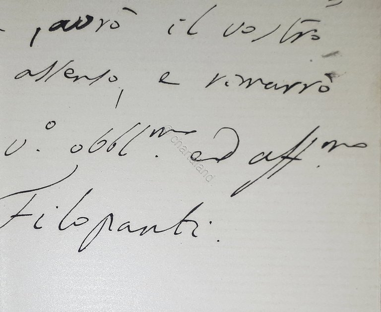 Lettera manoscritta con autografo - Politico italiano Quirico Filopanti - … | Immagine Gallery 2