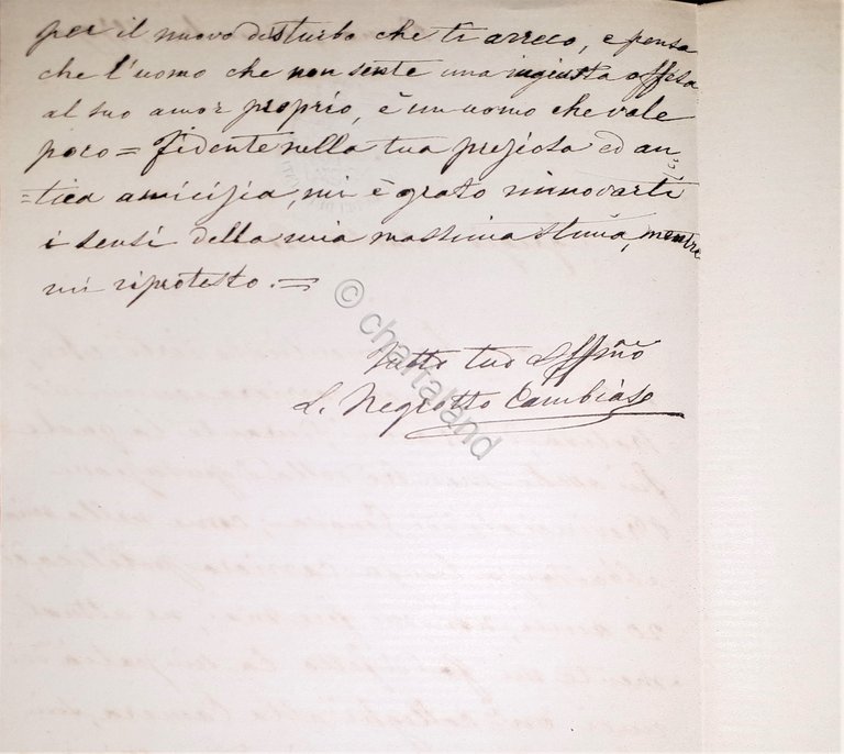 Lettera manoscritta con autografo - Politico Pierino Negrotto Cambiaso - … | Immagine Gallery 2