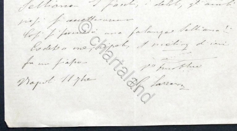 Lettera manoscritta con autografo del deputato Giuseppe Lazzaro - 1875 …
