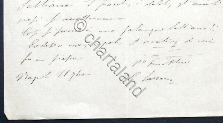 Lettera manoscritta con autografo del deputato Giuseppe Lazzaro - 1875 …
