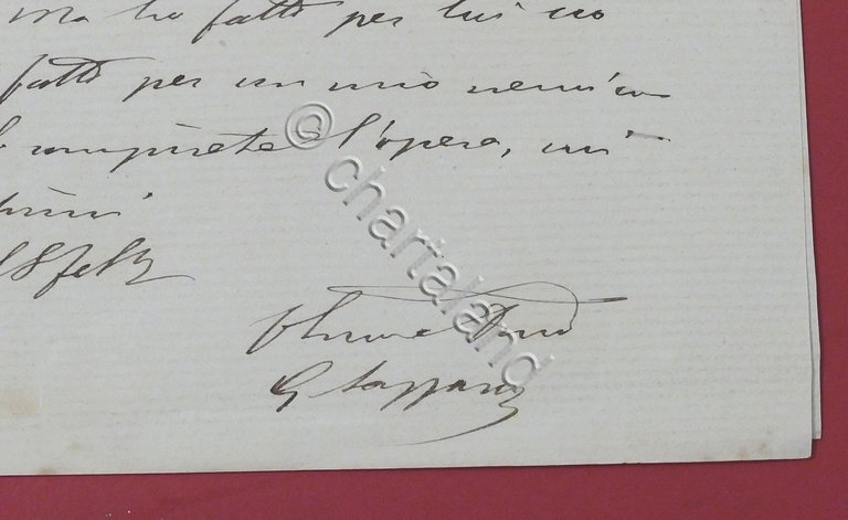 Lettera manoscritta con autografo del deputato Giuseppe Lazzaro - 1880 …