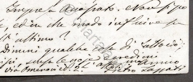 Lettera manoscritta con autografo del medico patriota Pietro Lazzati - …