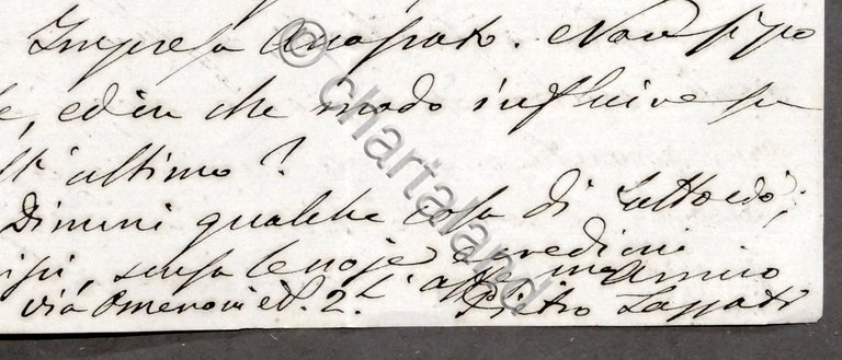Lettera manoscritta con autografo del medico patriota Pietro Lazzati - …