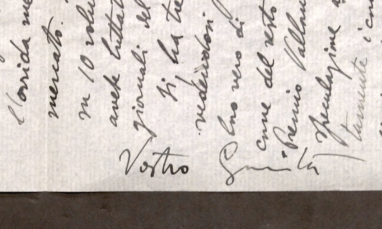 Lettera manoscritta e autografo del poeta Garibaldo Alessandrini - 1955