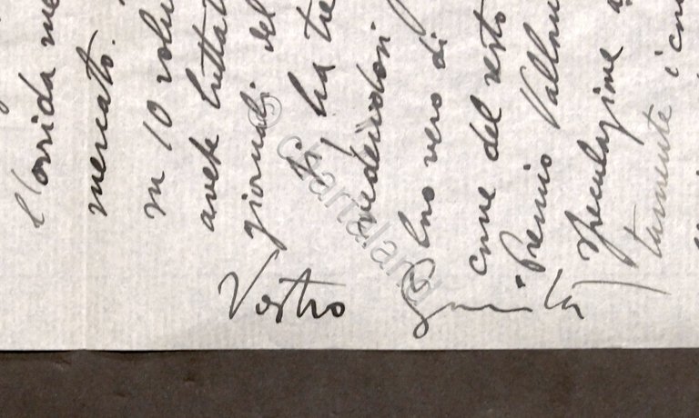Lettera manoscritta e autografo del poeta Garibaldo Alessandrini - 1955