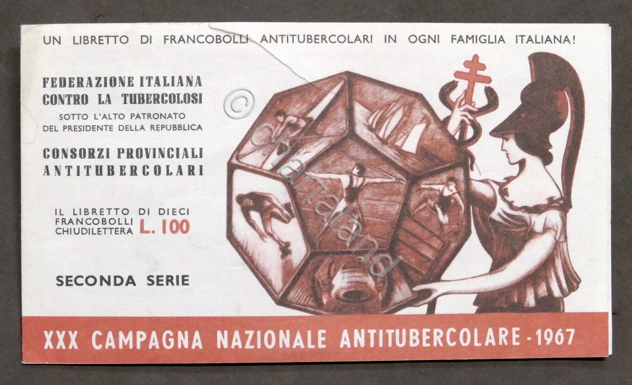 Libretto 10 francobolli chiudilettera antitubercolari - Seconda serie - 1967
