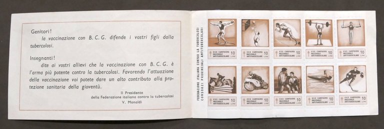 Libretto 10 francobolli chiudilettera antitubercolari - Seconda serie - 1967
