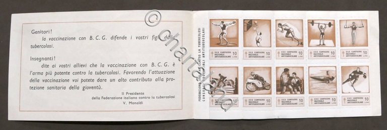 Libretto 10 francobolli chiudilettera antitubercolari - Seconda serie - 1967