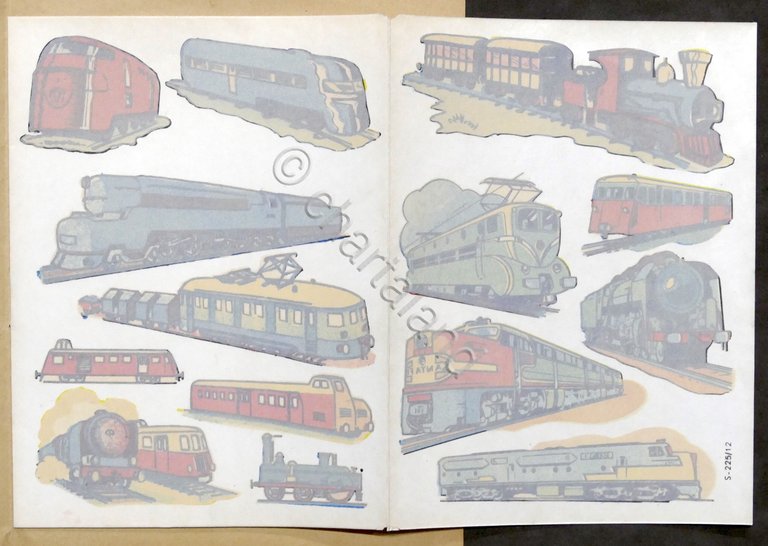 Libretto Decalcomanie - Trains - Treni - anni '50