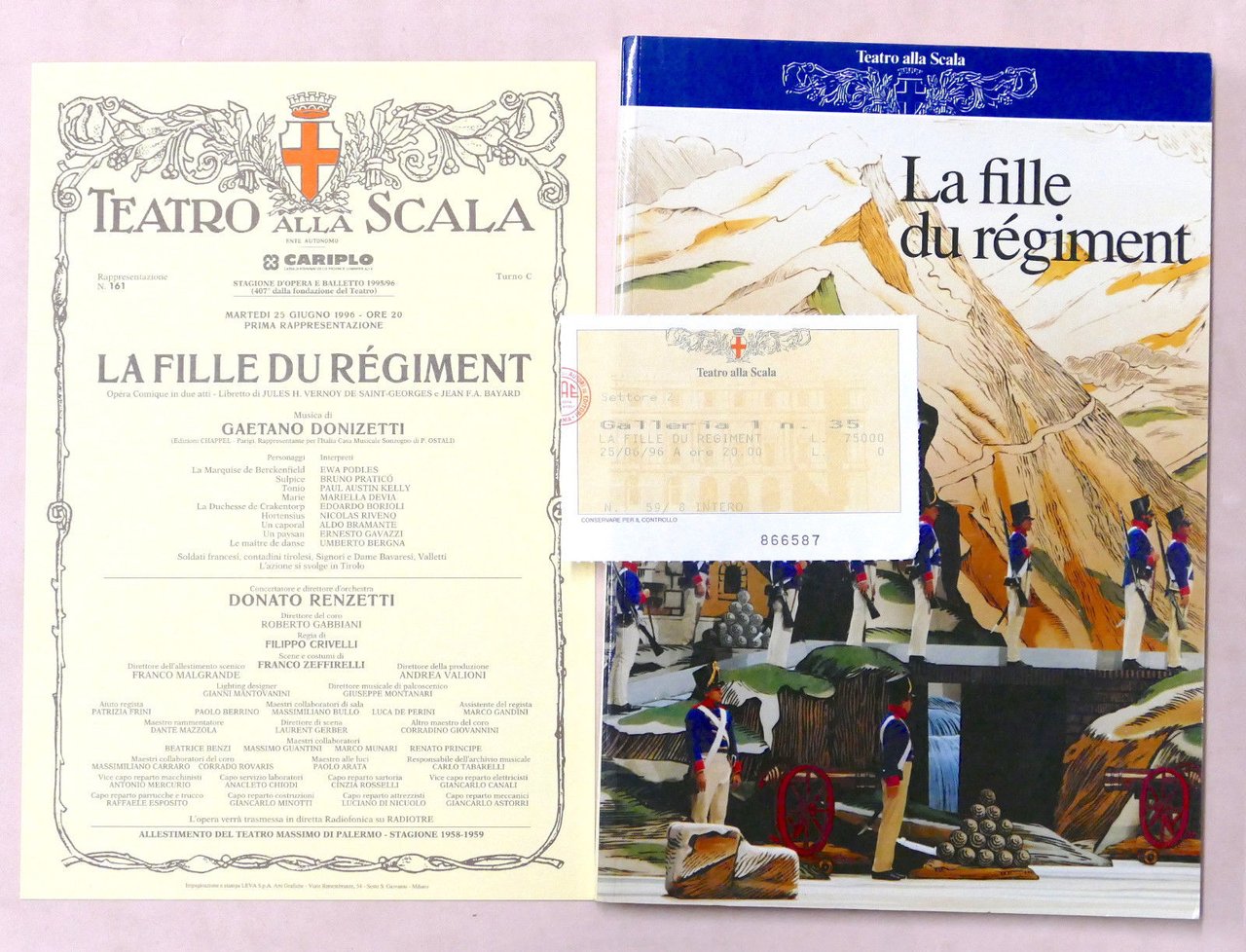 Libretto, locandina e biglietto Opera La fille du règiment - …