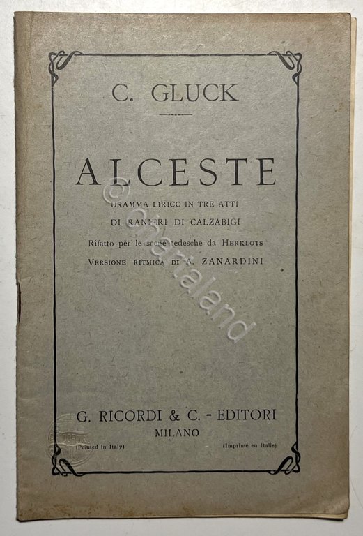 Libretto Opera - C. Gluck - Alceste: Dramma Lirico in … | Immagine Gallery 2