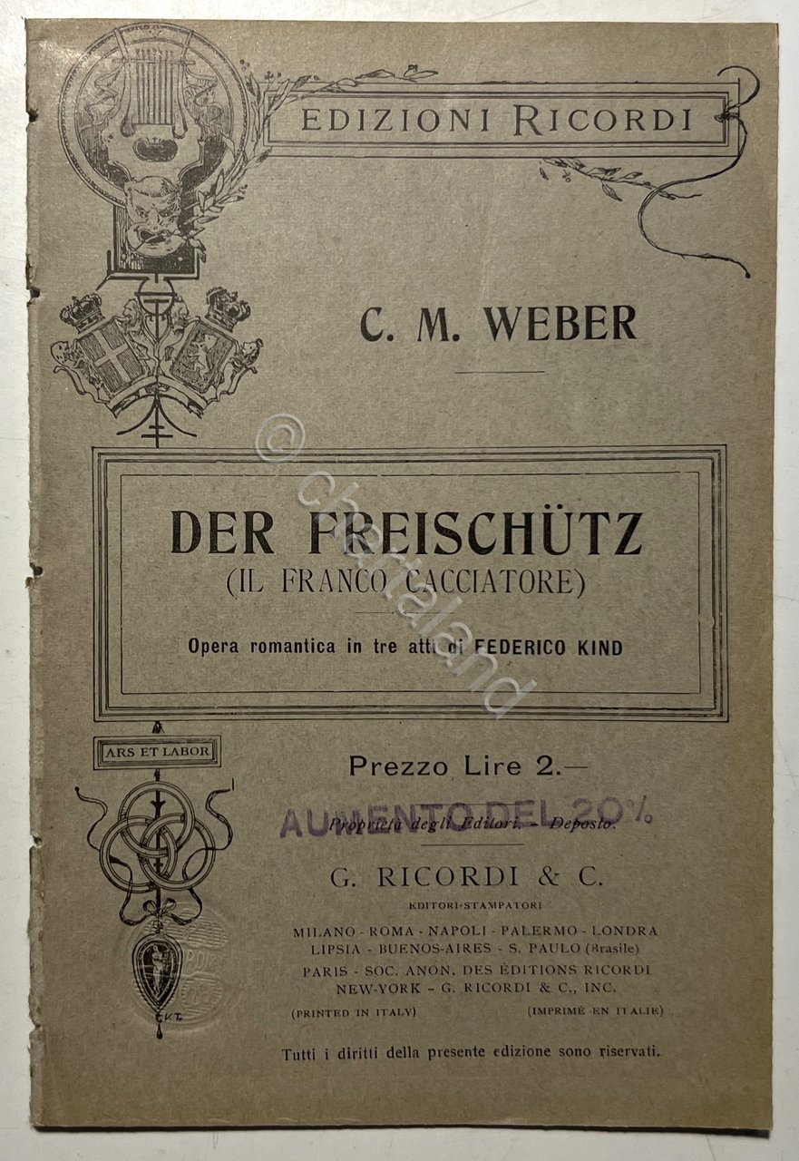 Libretto Opera - C. M. Weber - Der Freischutz - … | Immagine principale