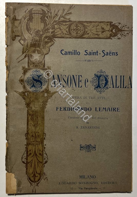 Libretto Opera - C. Saint-Saens - Sansone e Dalila: Opera …