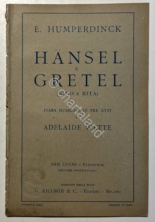 Libretto Opera - E. Humperdinck - Hansel e Gretel ( … | Immagine Gallery 2