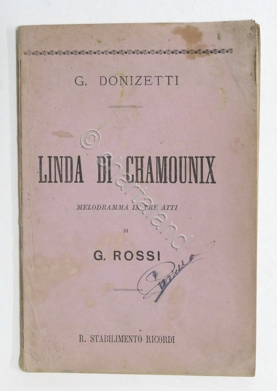 Libretto Opera - G. Donizetti - Linda di Chamounix - … | Immagine principale