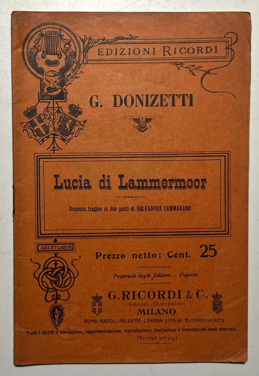 Libretto Opera - G. Donizetti - Lucia di Lammermoor: Dramma … | Immagine principale