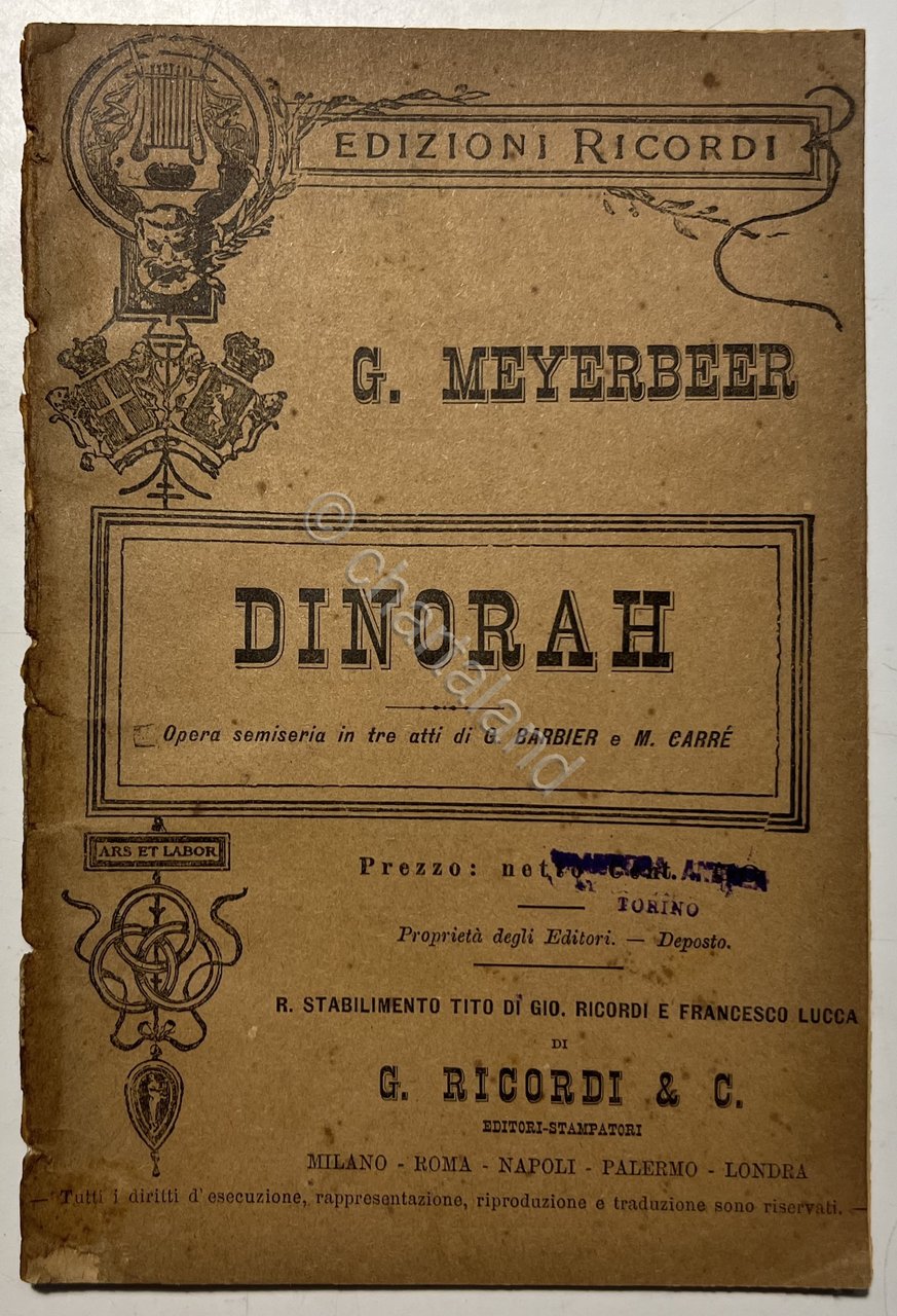 Libretto Opera - G. Meyerbeer - Dinorah - Opera Semiseria … | Immagine principale