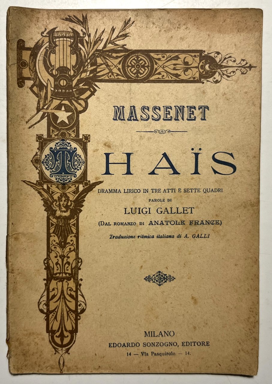 Libretto Opera - Thaïs: Dramma Lirico in 3 Atti e … | Immagine principale