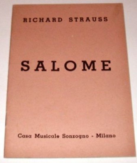 Libretto Opera Salomè Strauss 1948 Scene
