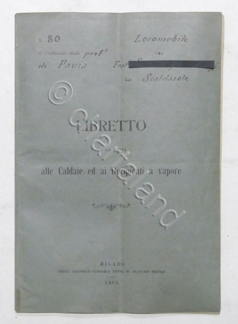 Libretto per la visita alle Caldaie ed ai Recipienti a …