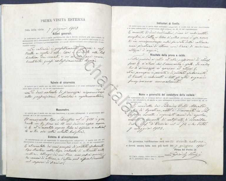 Libretto per la visita alle Caldaie ed ai Recipienti a …