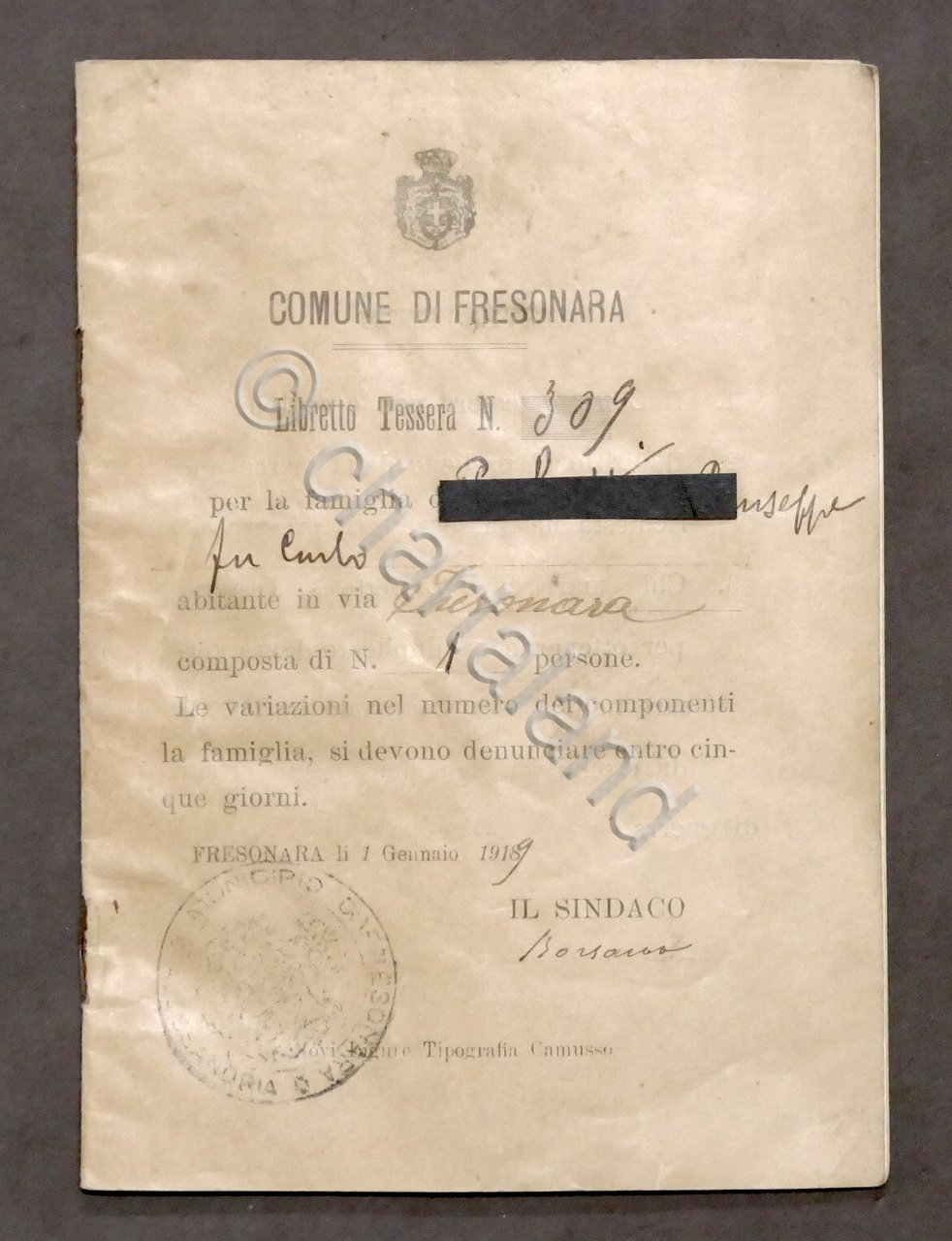 Libretto Tessera - Buoni per generi alimentari - Comune di …